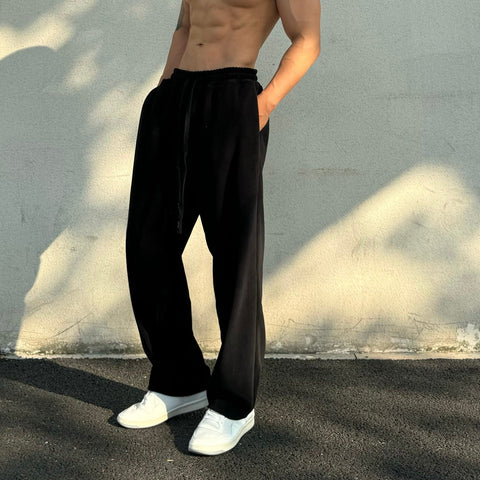 Men's straight-leg loose-fitting casual sweatpants