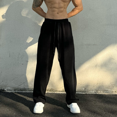 Men's straight-leg loose-fitting casual sweatpants