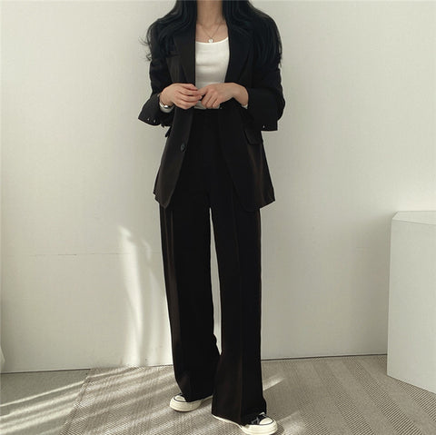 Women's Chic Suit Jacket and Pants Set