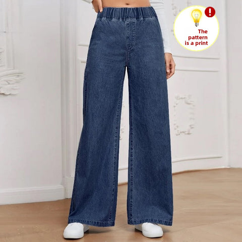Women's Stretch Denim Print Bootcut Pants