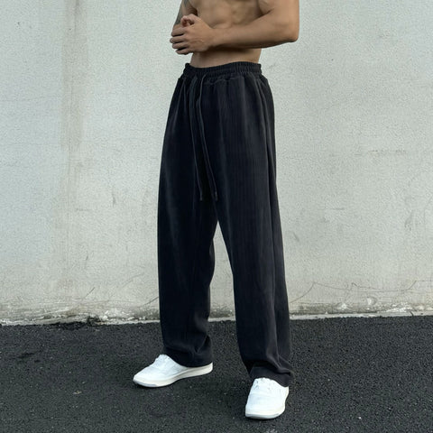 Men's straight-leg loose-fitting casual sweatpants