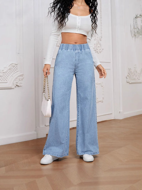 Women's Stretch Denim Print Bootcut Pants