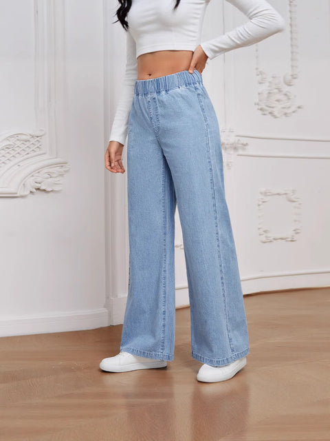 Women's Stretch Denim Print Bootcut Pants